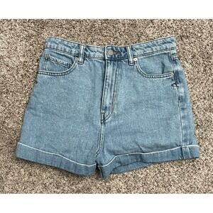 Volcom Denim Shorts Cuffed Jean Shorts Women Size 27 Blue Beach